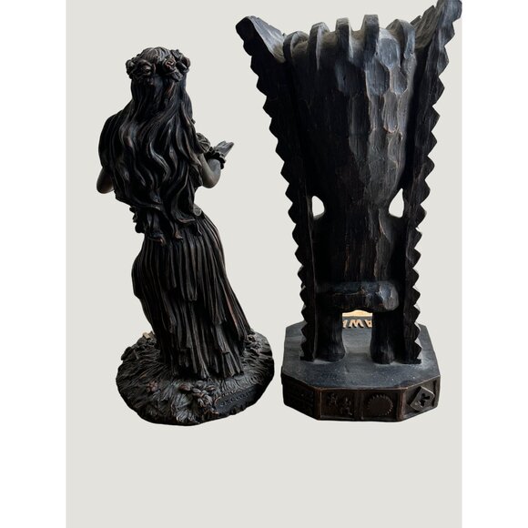 Unbranded Hawaiian Hula Dancer & Tiki God Figurine Set - Wood Look Resin Collect - Picture 1 of 10